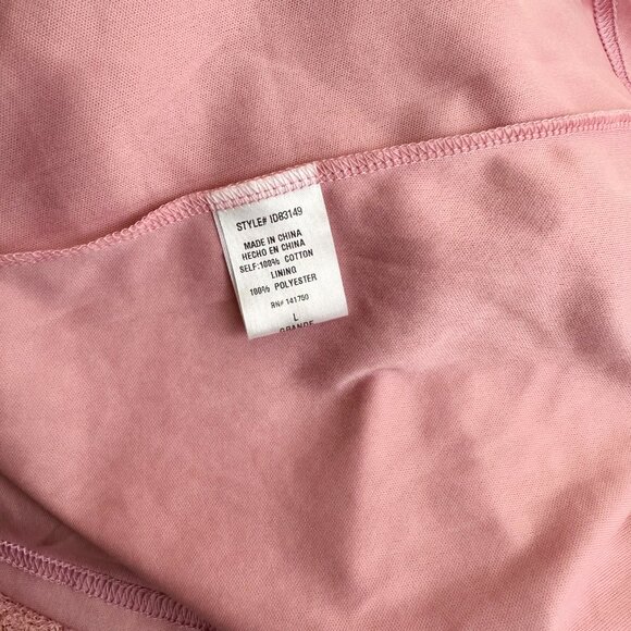 Tea n Rose‎ Crochet Lace Overlay Pink Maxi Dress L Butterfly Sleeves - Picture 8 of 11